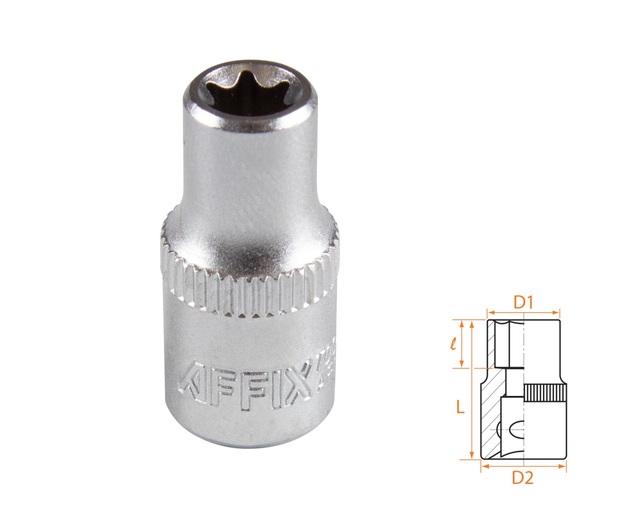 AF00023007 AFFIX Головка торцевая TORX Е-стандарт 1/4"