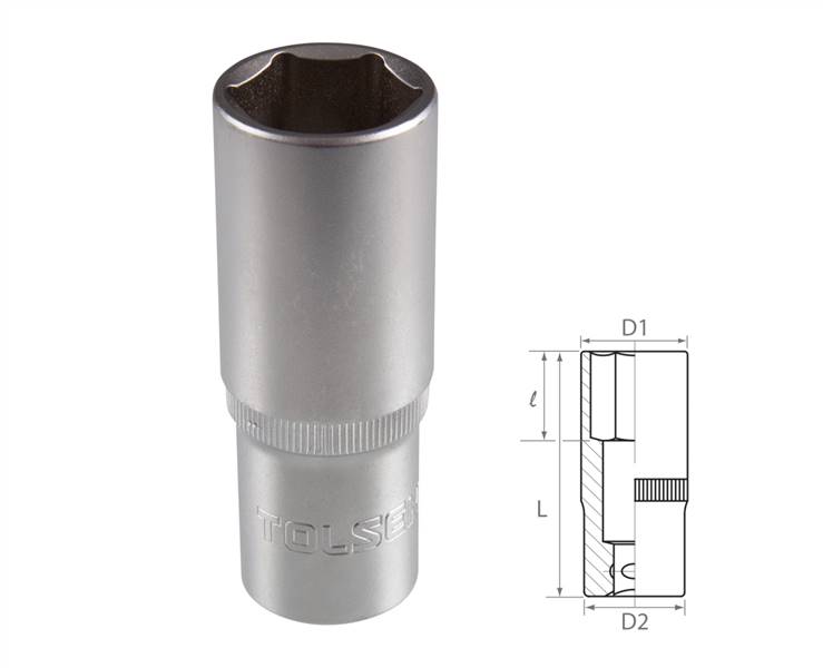 Головка торцевая глубокая шестигранная 1/2" 23 мм TOLSEN TT16573