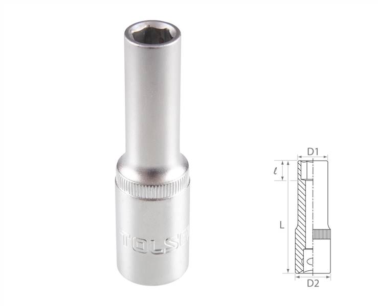 Головка торцевая глубокая шестигранная 1/2" 8 мм TOLSEN TT16558